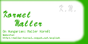 kornel maller business card